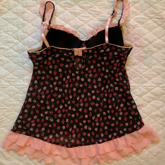 Rose Floral Babydoll Lingerie Dress - Picture 3 of 4
